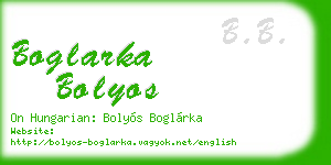 boglarka bolyos business card